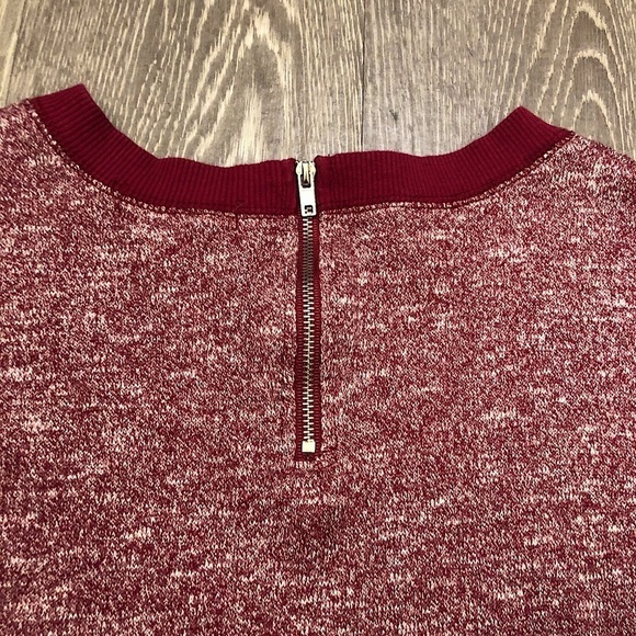 Active USA Cropped Sweatshirt Maroon/Pink Small - Picture 3 of 7